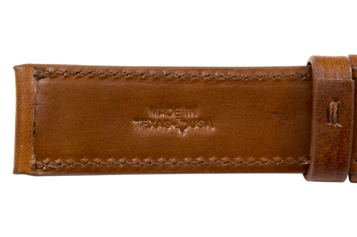 Cognac Hand Tooled Leather Watch Strap