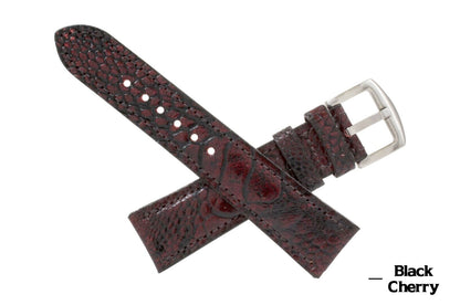 Black Cherry Ostrich Leg Leather Watch Strap