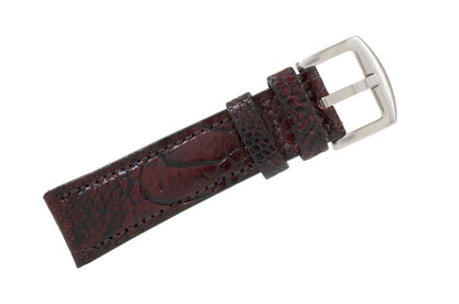 Black Cherry Ostrich Leg Leather Watch Strap