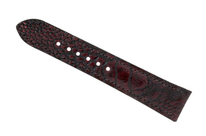 Black Cherry Ostrich Leg Leather Watch Strap