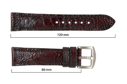 Black Cherry Ostrich Leg Leather Watch Strap