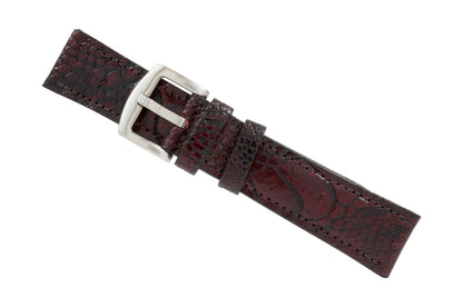 Black Cherry Ostrich Leg Leather Watch Strap