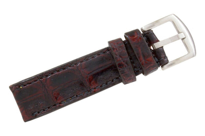 Handmade Black Cherry Alligator Leather Watch Strap