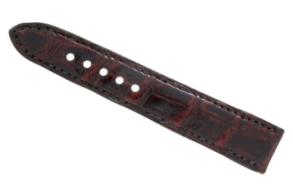 Handmade Black Cherry Alligator Leather Watch Strap