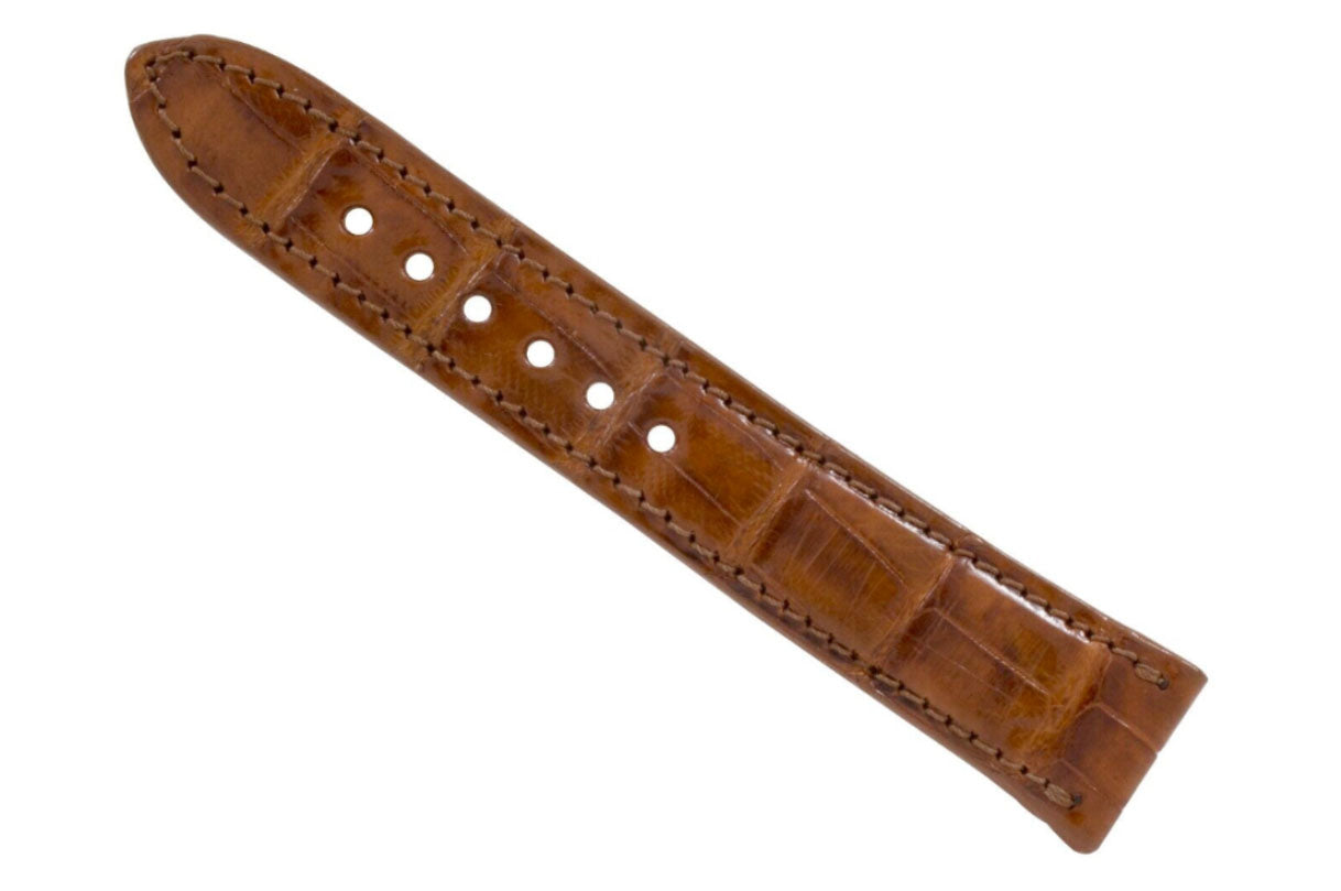 Handmade Genuine Cognac Alligator Leather Watch Strap