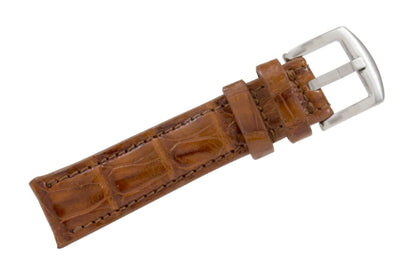 Handmade Genuine Cognac Alligator Leather Watch Strap