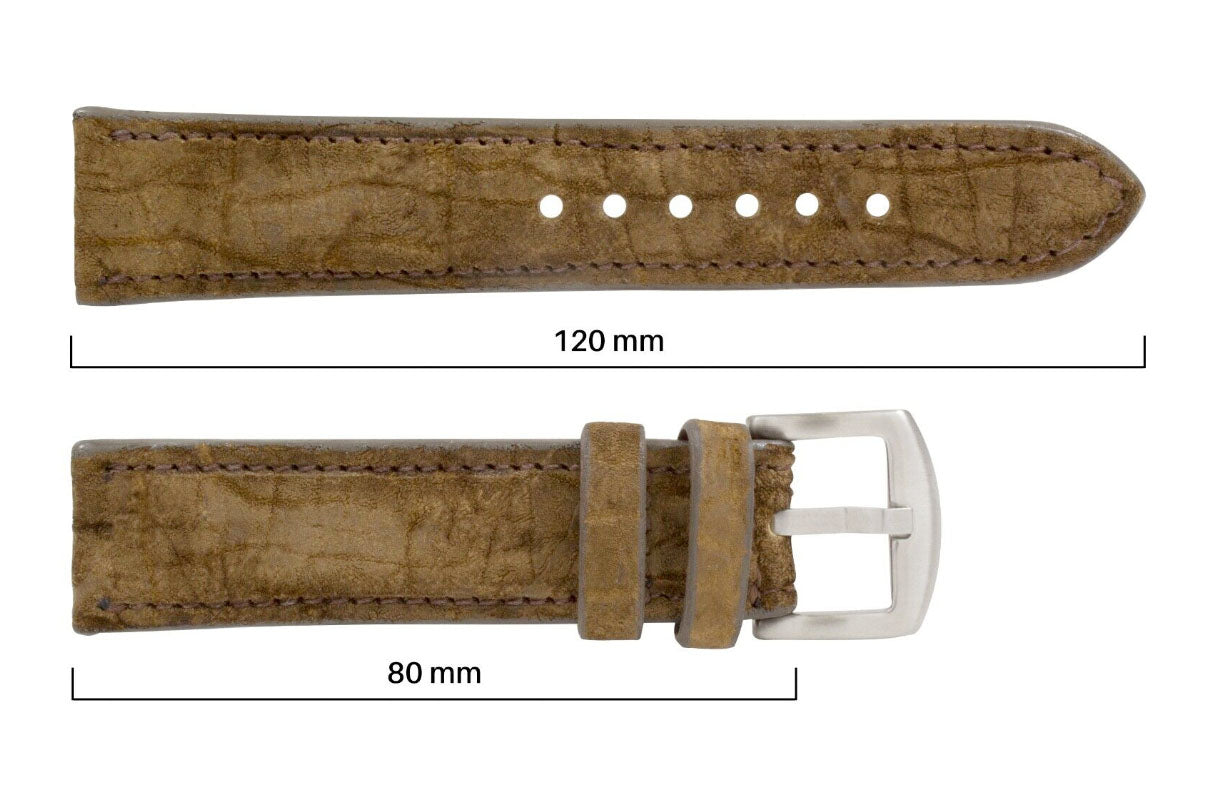 Brown Hippopotamus Leather Watch Strap