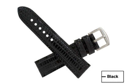 Black Lizard Leather Watch Strap