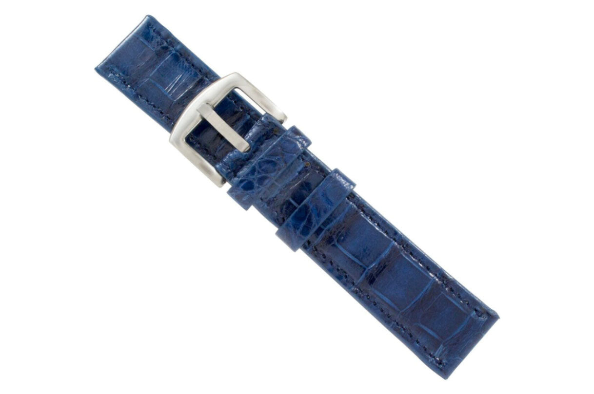 Handmade Genuine Blue Alligator Leather Watch Strap