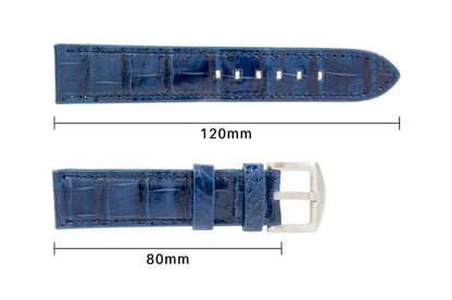 Handmade Genuine Blue Alligator Leather Watch Strap