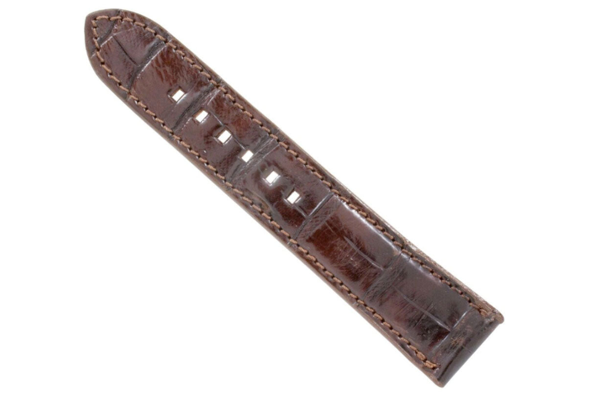 Genuine Brown Alligator Leather Watch Strap