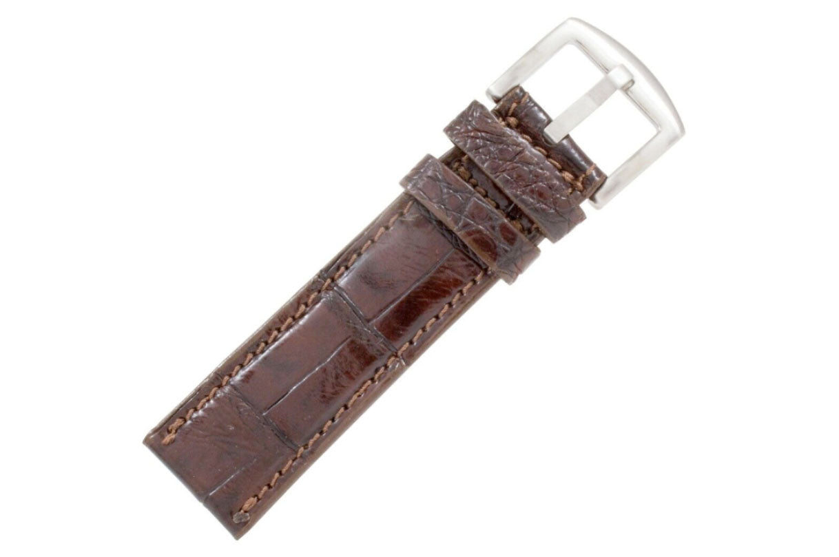 Genuine Brown Alligator Leather Watch Strap