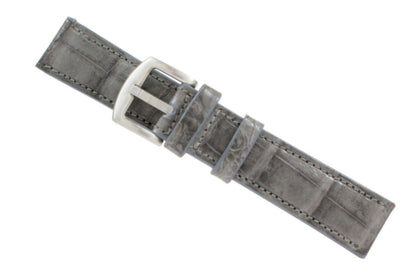 Grey Alligator Leather Watch Strap