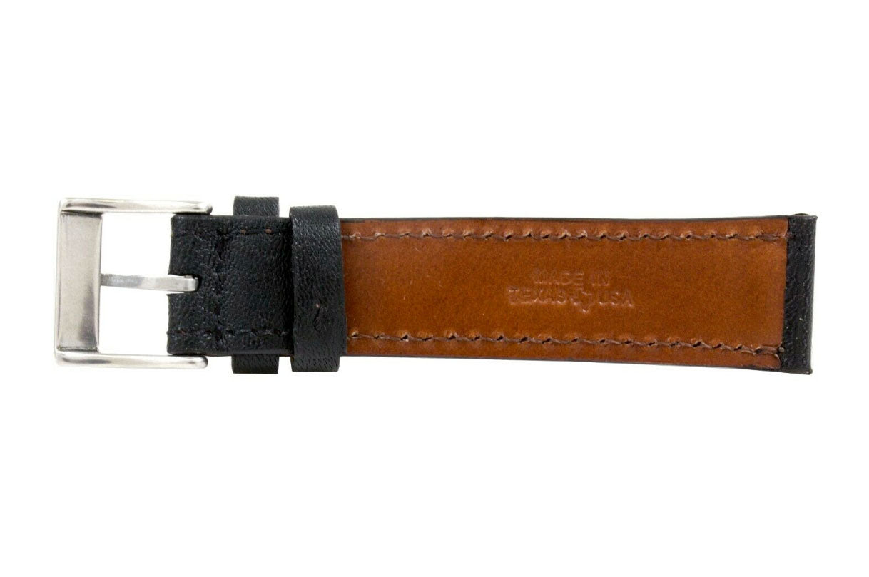 Handmade Black Goat Leather Watch Strap