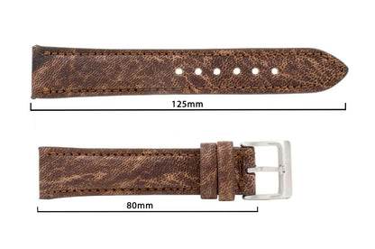 Rustic Brown Goat Leather Watch Strap