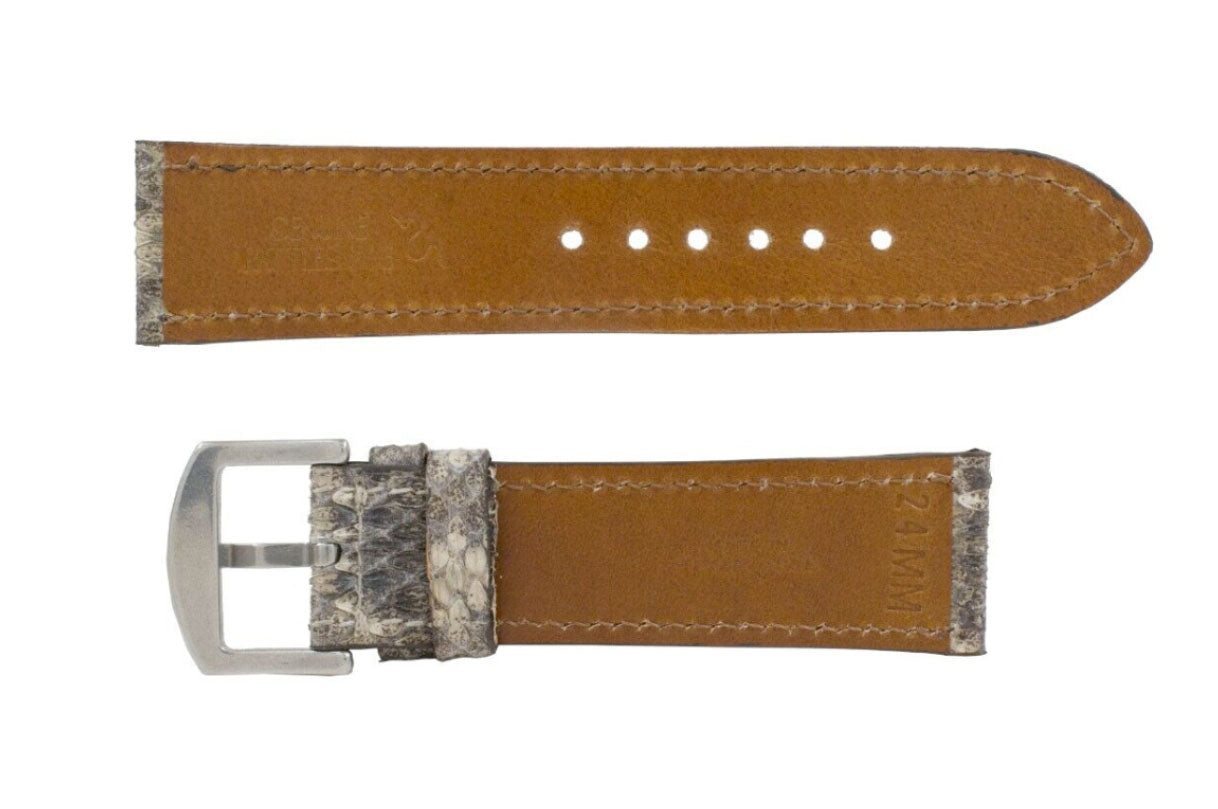 Natural Texas Diamondback Rattlesnake Leather Watch Strap