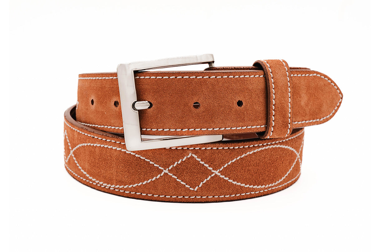 Buckaroo Brick Italian Suede Leather Belt