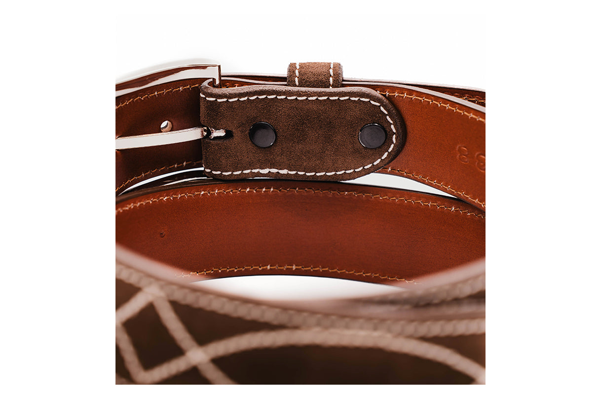 Buckaroo Brown Italian Suede Leather Belt