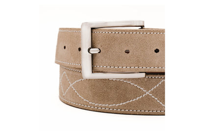 Buckaroo Cappuccino Italian Suede Leather Belt