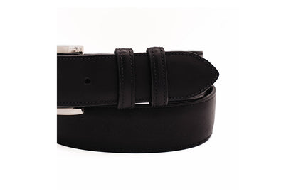 Authentic Black Italian Calf Leather Belt