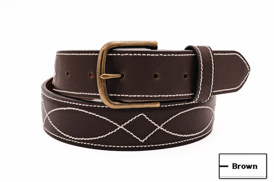 Buckaroo Brown Italian Calf Leather Belt