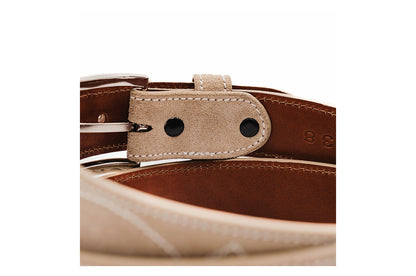 Buckaroo Cappuccino Italian Suede Leather Belt