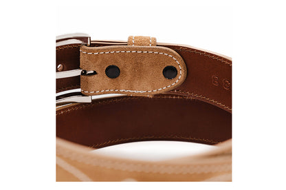 Buckaroo Caramel Italian Suede Leather Belt