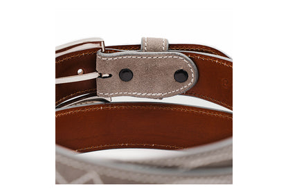 Buckaroo Gray Italian Suede Leather Belt