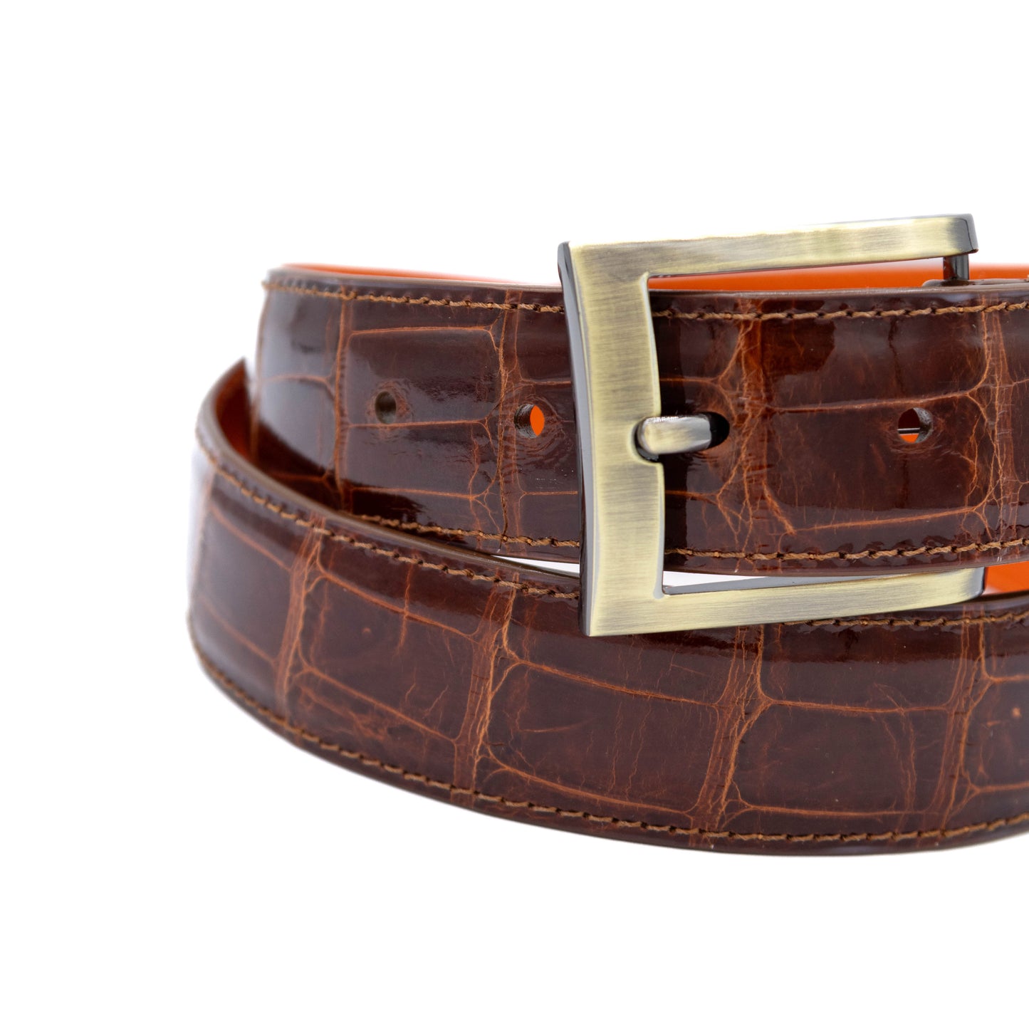ULTRA Limited Glazed Peanut American Alligator Leather Belt