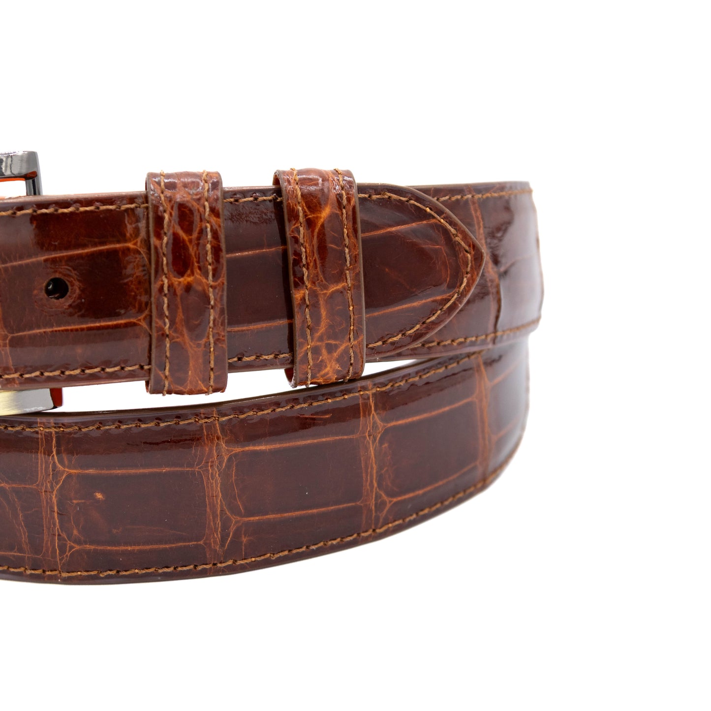 ULTRA Limited Glazed Peanut American Alligator Leather Belt