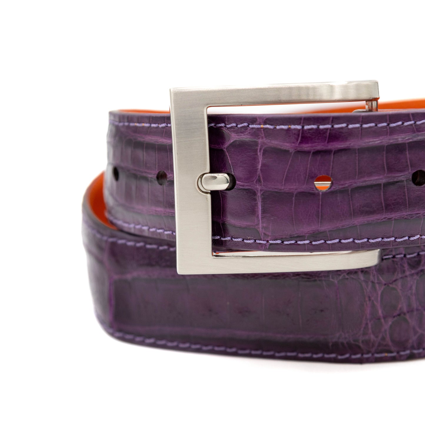 ULTRA Limited Purple Caiman Crocodile Leather Belt