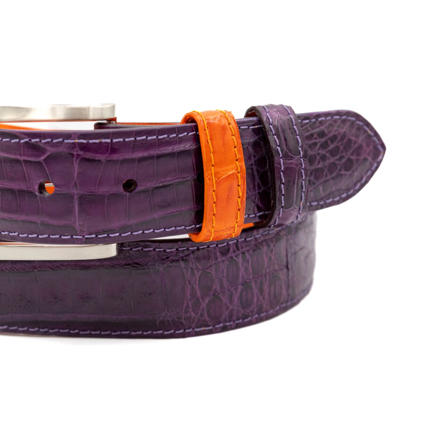 ULTRA Limited Purple Caiman Crocodile Leather Belt