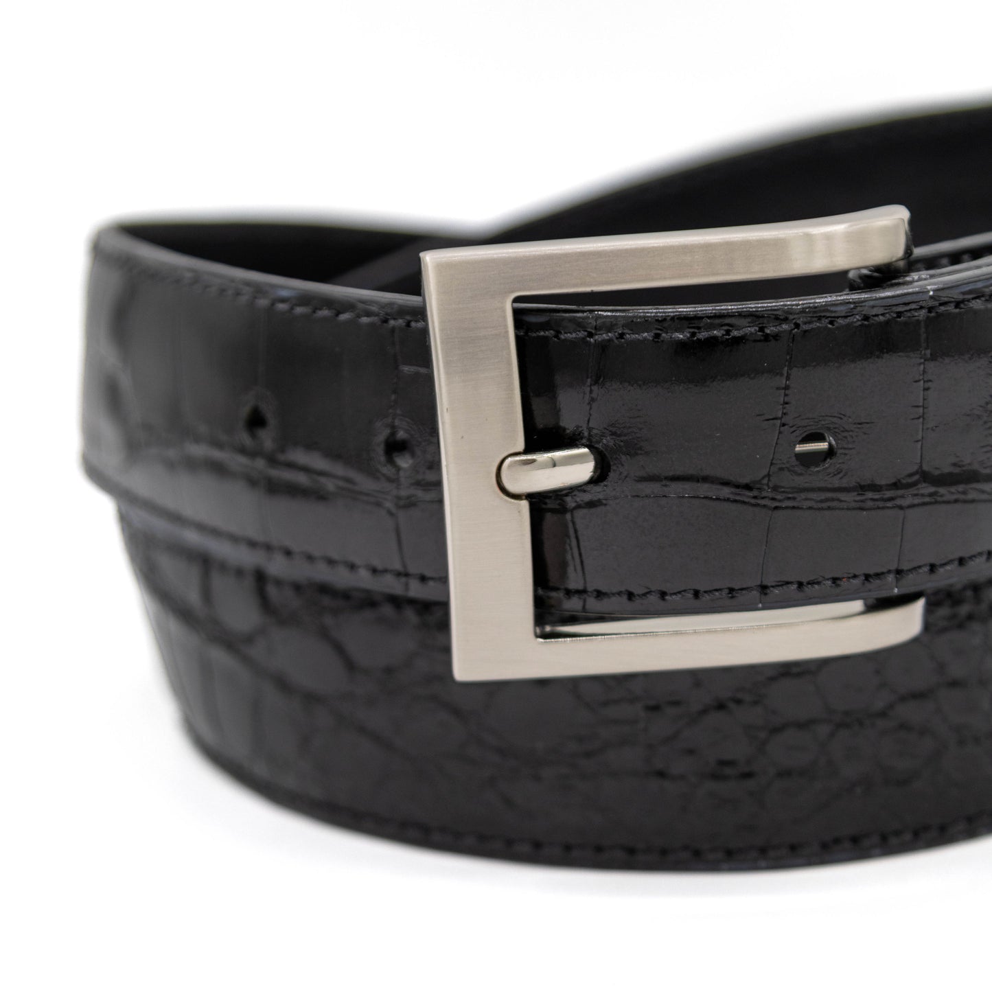 ULTRA Limited Glazed Black American Alligator Leather Belt