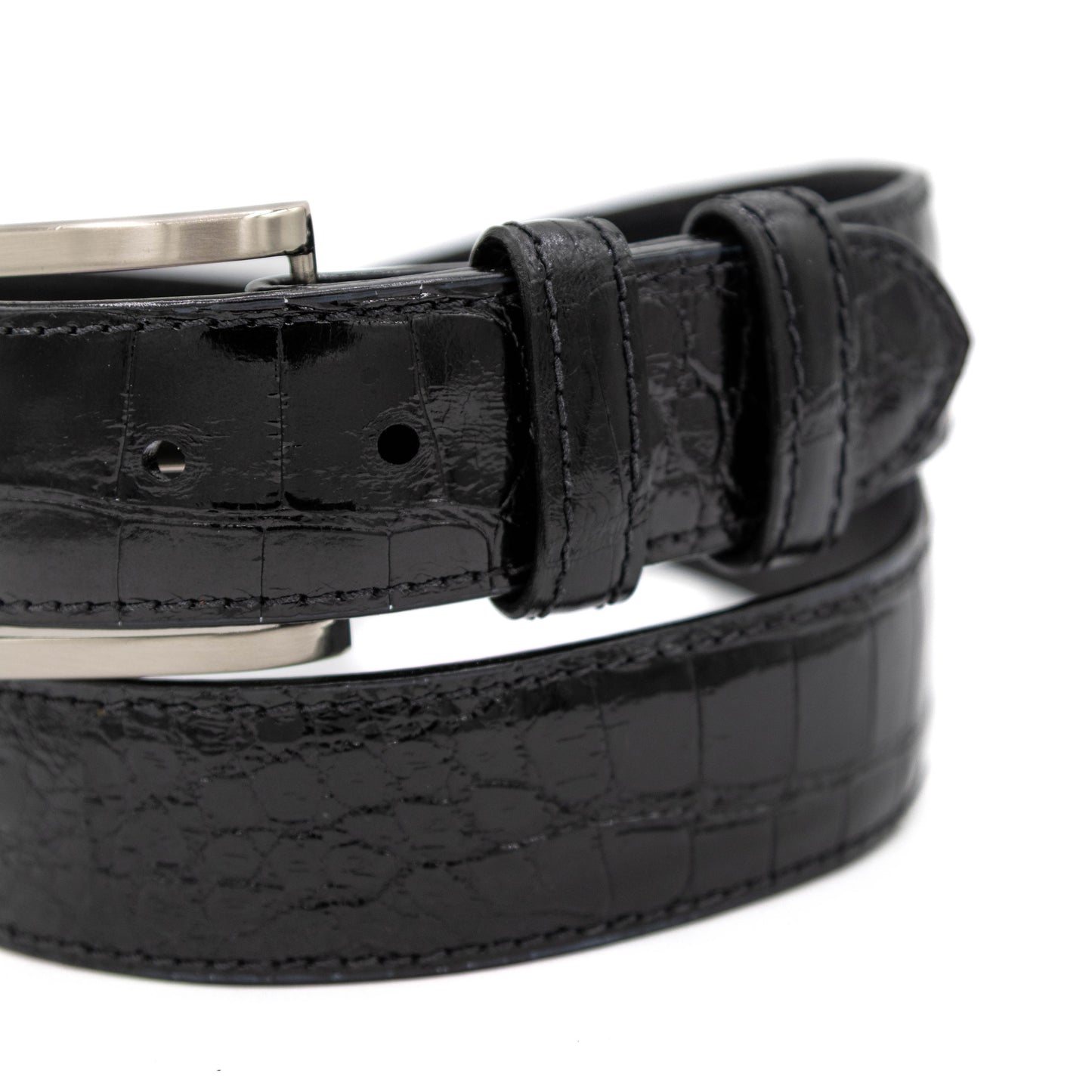 ULTRA Limited Glazed Black American Alligator Leather Belt