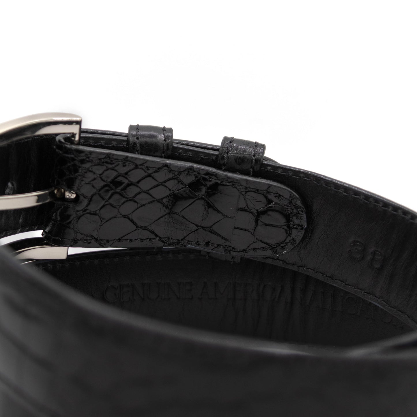 ULTRA Limited Glazed Black American Alligator Leather Belt