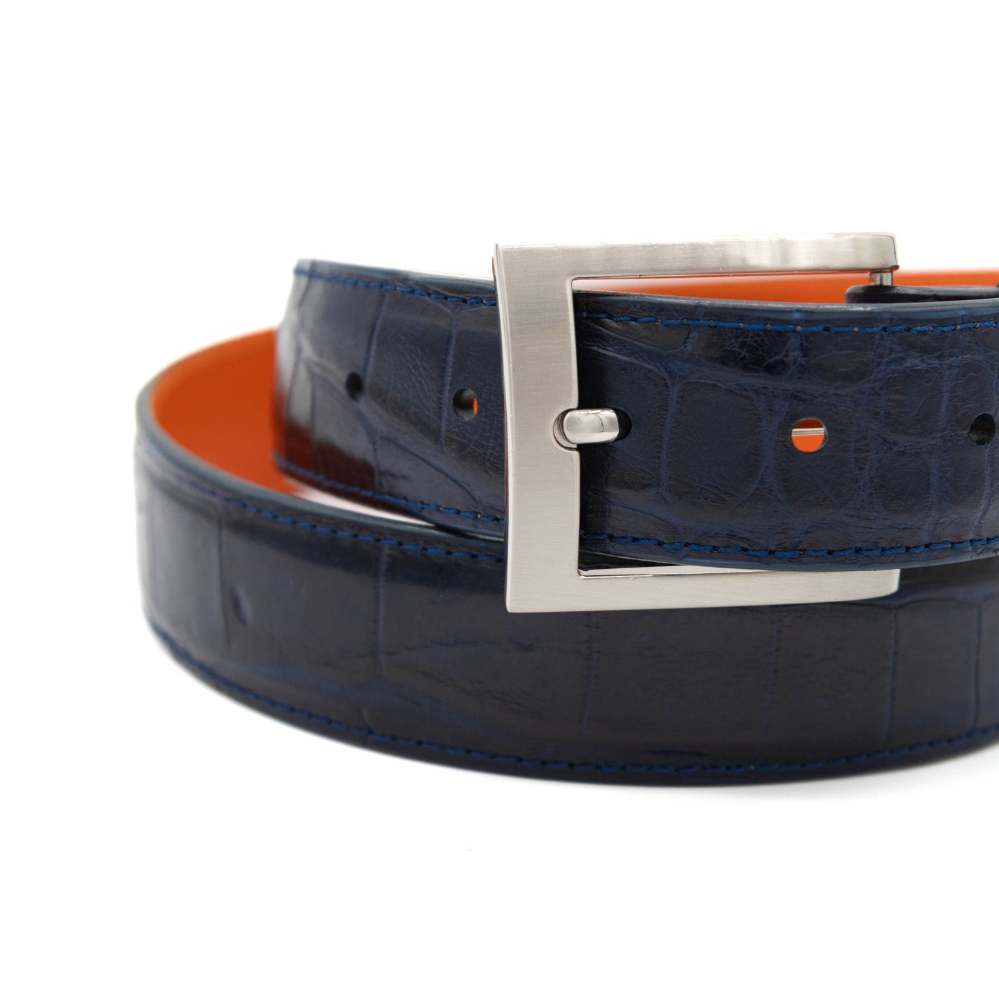 ULTRA Limited Navy Blue American Alligator Leather Belt