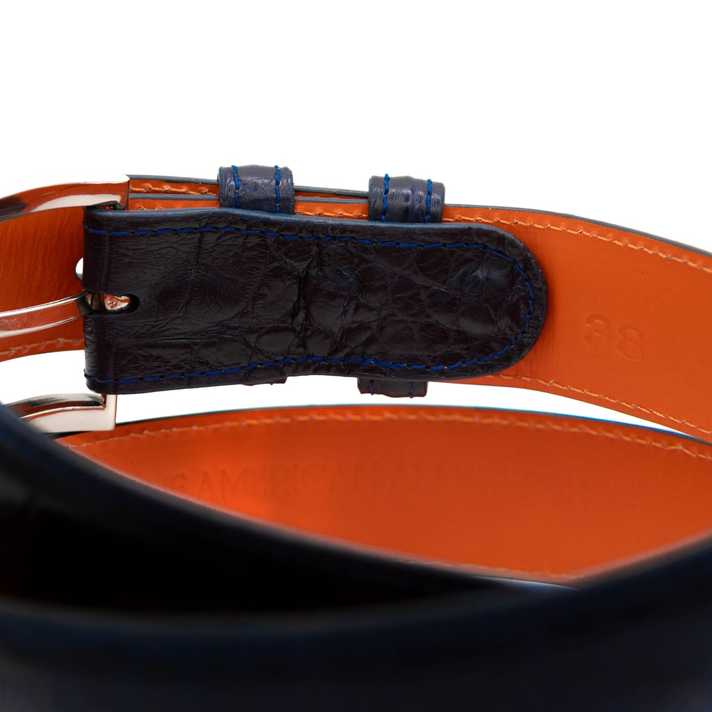 ULTRA Limited Navy Blue American Alligator Leather Belt