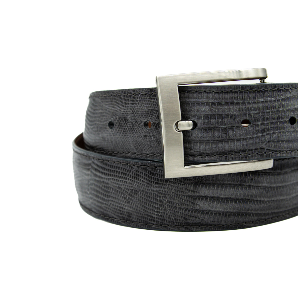 Graphite Gray Lizard leather Belt