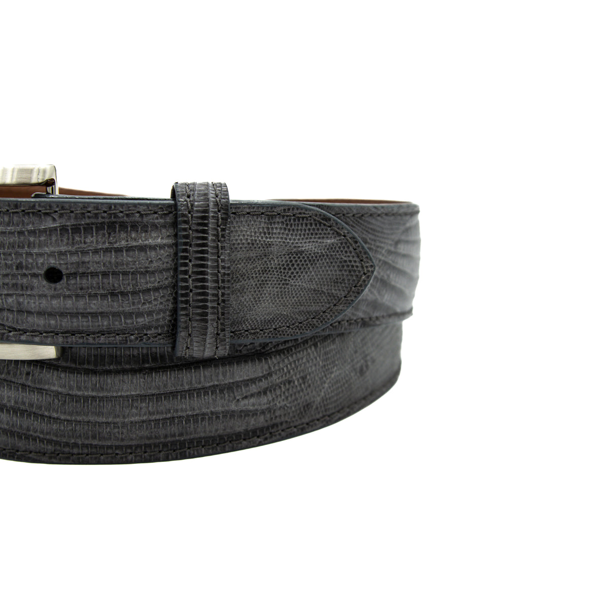 Graphite Gray Lizard leather Belt