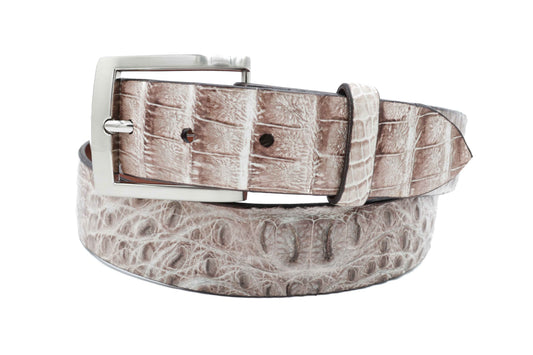Hornback Natural Caiman Crocodile Leather Belt