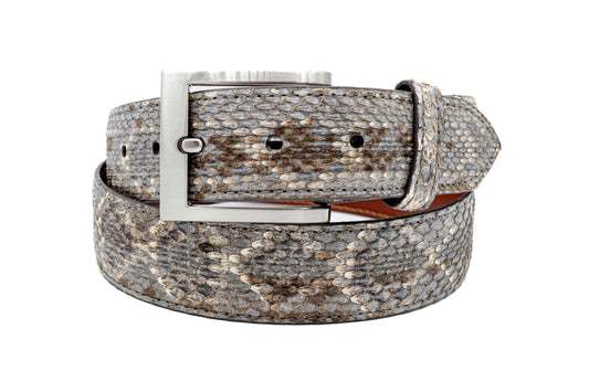Natural Texas Diamond Back Rattle Snake Leather Belt