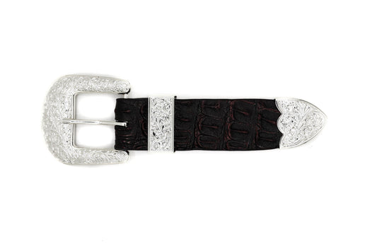 Three-Piece Silver Buckle set on a white background