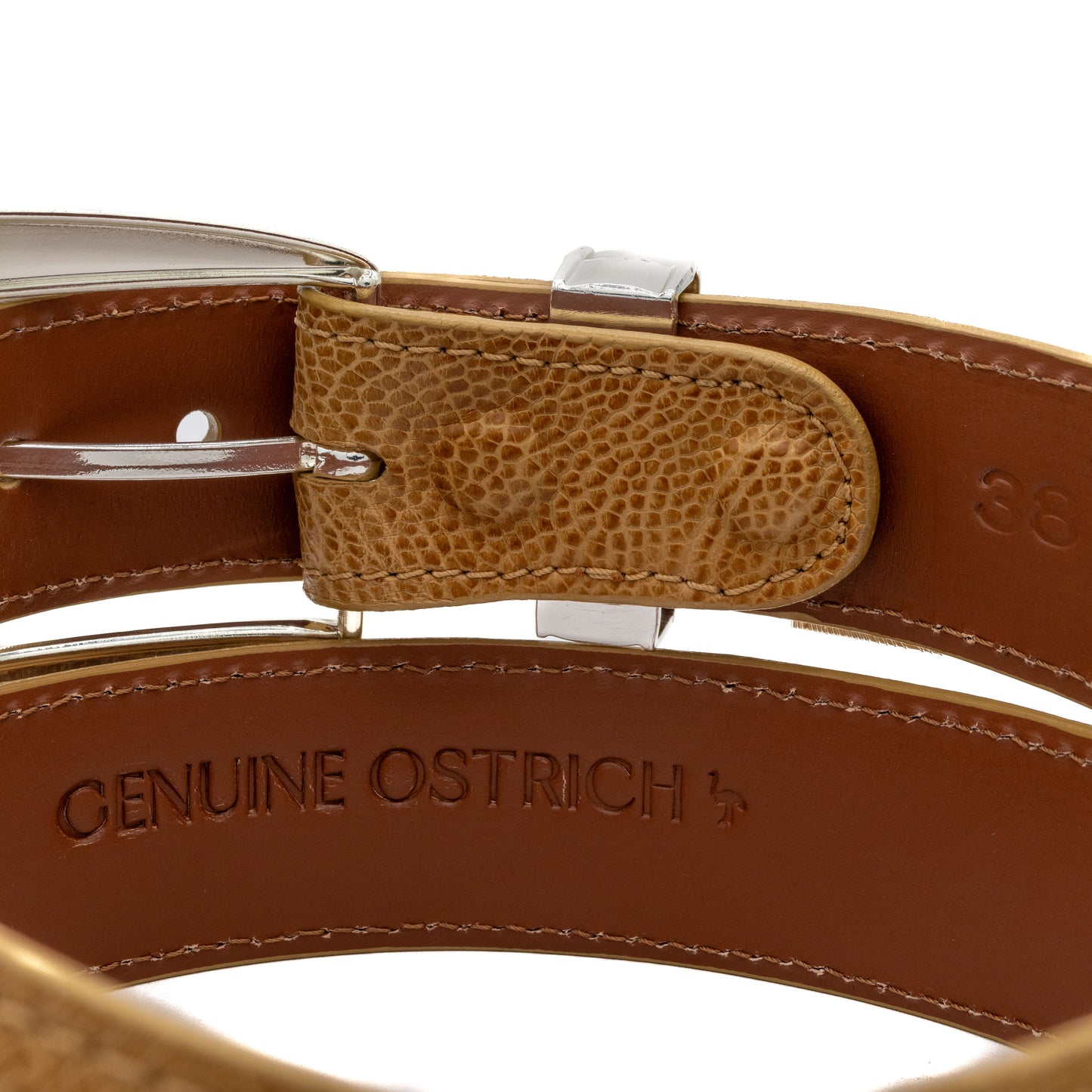Tan "Taylor Deluxe" Smooth Ostrich Leather Belt