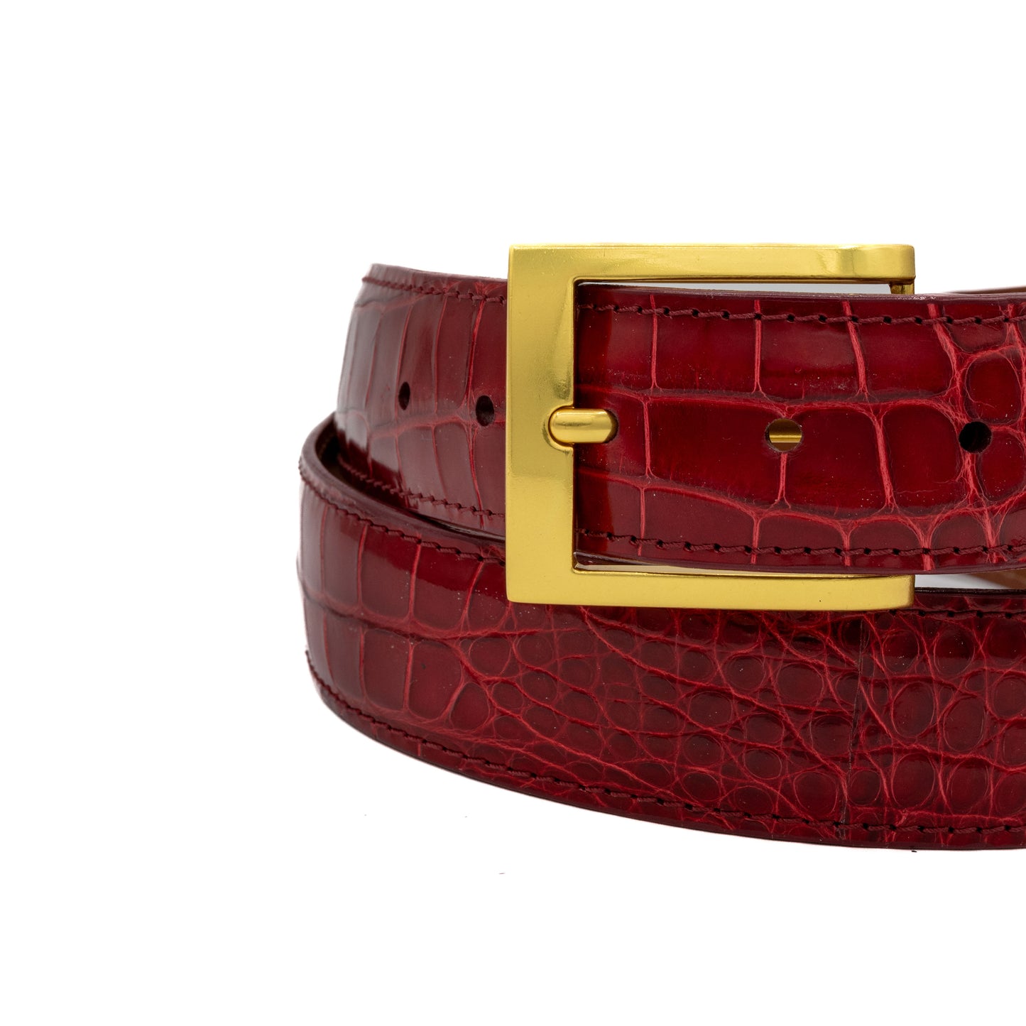 ULTRA Limited Glazed Ruby Red American Alligator Leather Belt