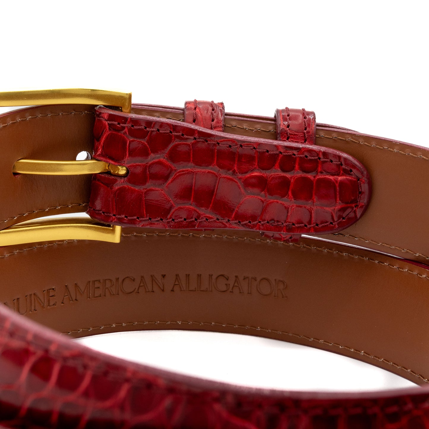 ULTRA Limited Glazed Ruby Red American Alligator Leather Belt