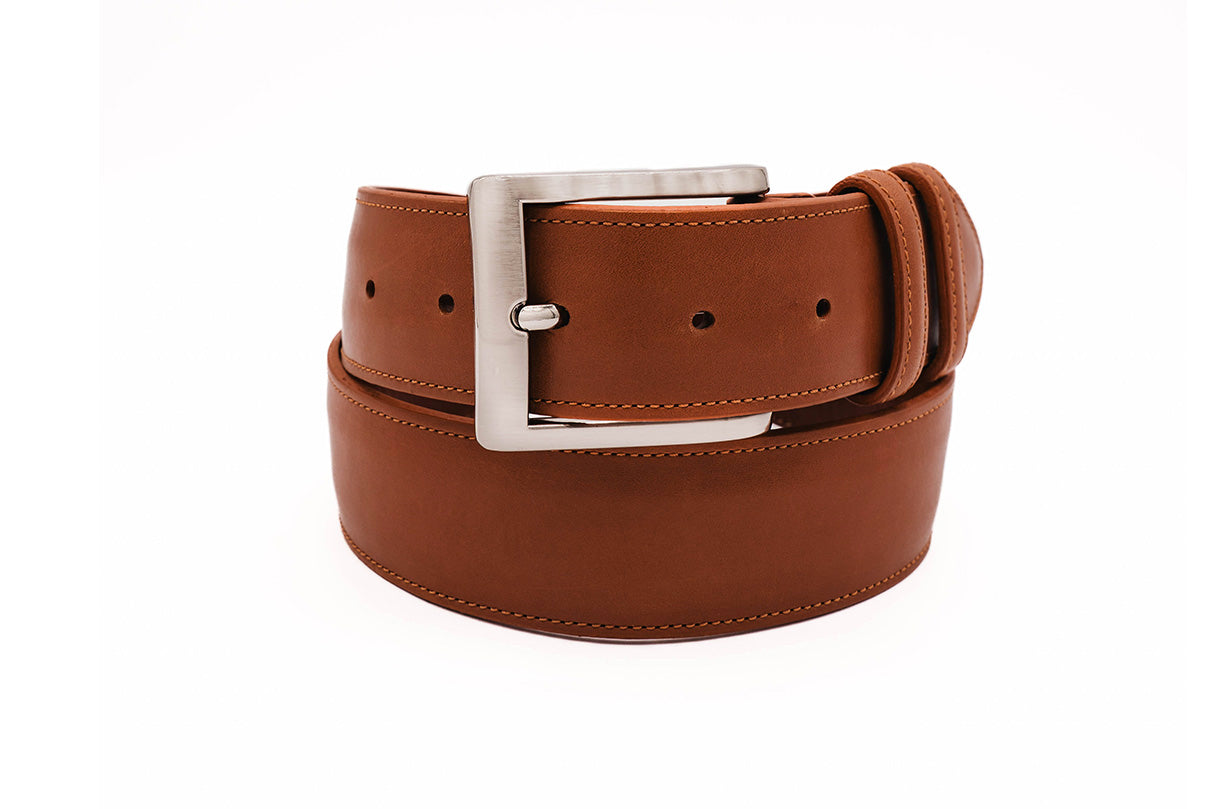 Authentic Cognac Italian Calf Leather Belt