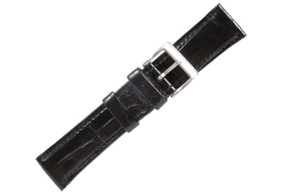 Black AAA Ultra Alligator Leather Watch Strap