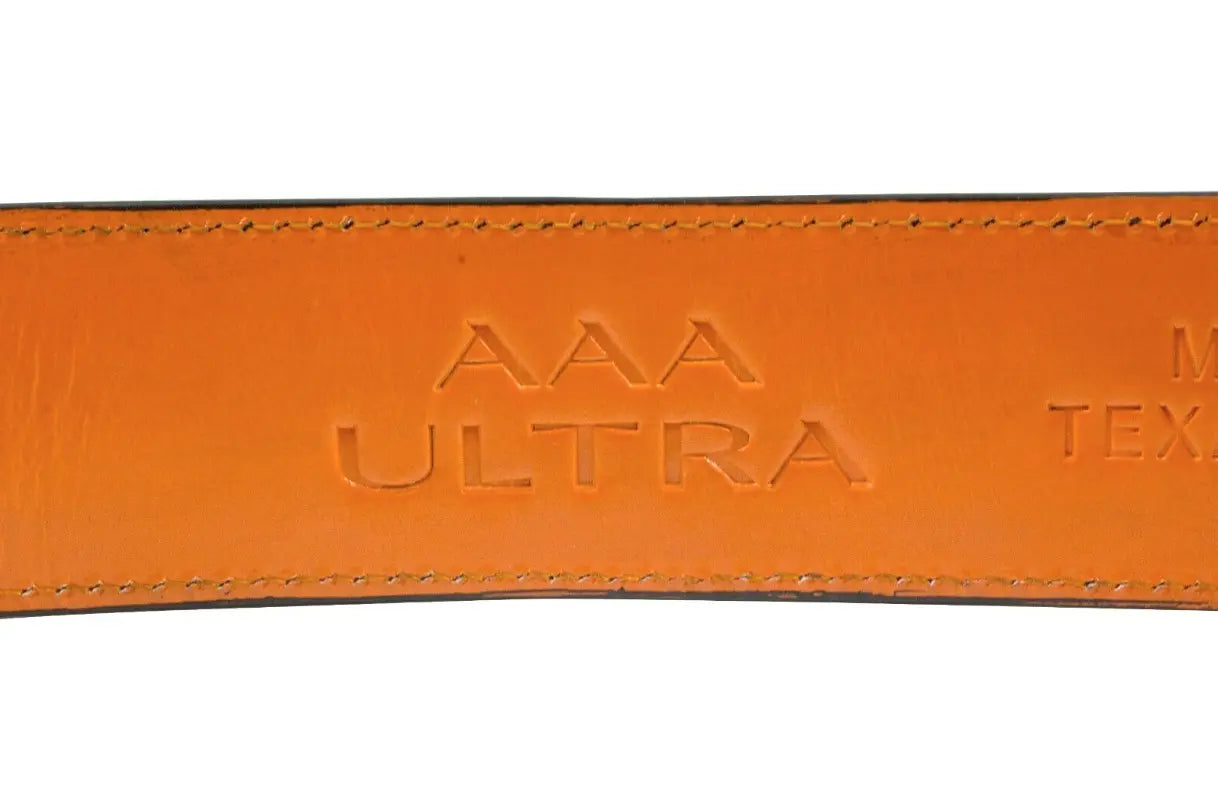 AAA ULTRA Black Ostrich Leg Leather Belt