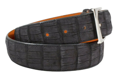 Genuine AAA ULTRA Black Suede Alligator Leather Belt