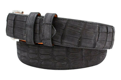 Genuine AAA ULTRA Black Suede Alligator Leather Belt